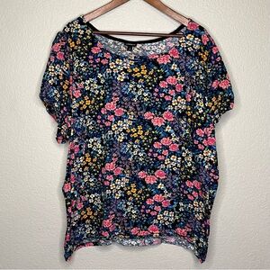 torrid Floral Heritage Slub Puff Short Sleeve Top torrid size 4 (Women's 4X)